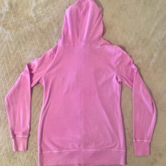 PINK Victoria’s Secret pink zip up hoodie with black lettering in Small - Picture 5 of 7